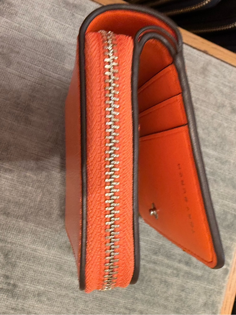 Tory Burch Small Leather Zip Card jHolder in , Orange & Lime new - Picture 9 of 16